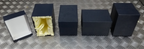 Dark Blue Gift / Storage Boxes with Cream Canvas Lining & Removable Lid x4