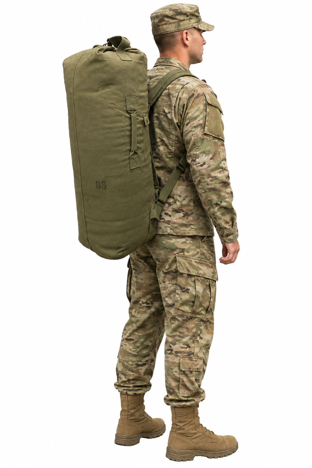 Army Kitbag US Style Duffle Shoulder Bag & Rucksack Military Green OD