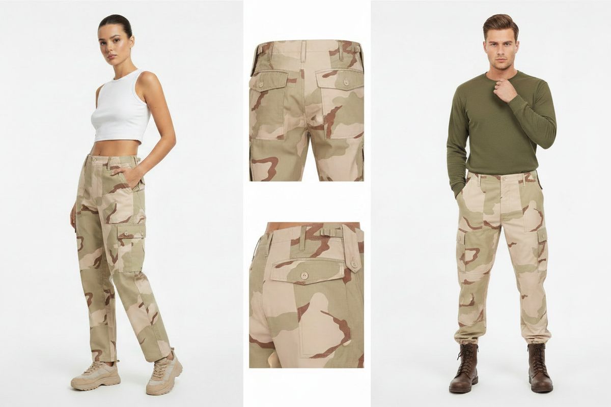 Desert Camo Trousers Collage - Consistent White Background