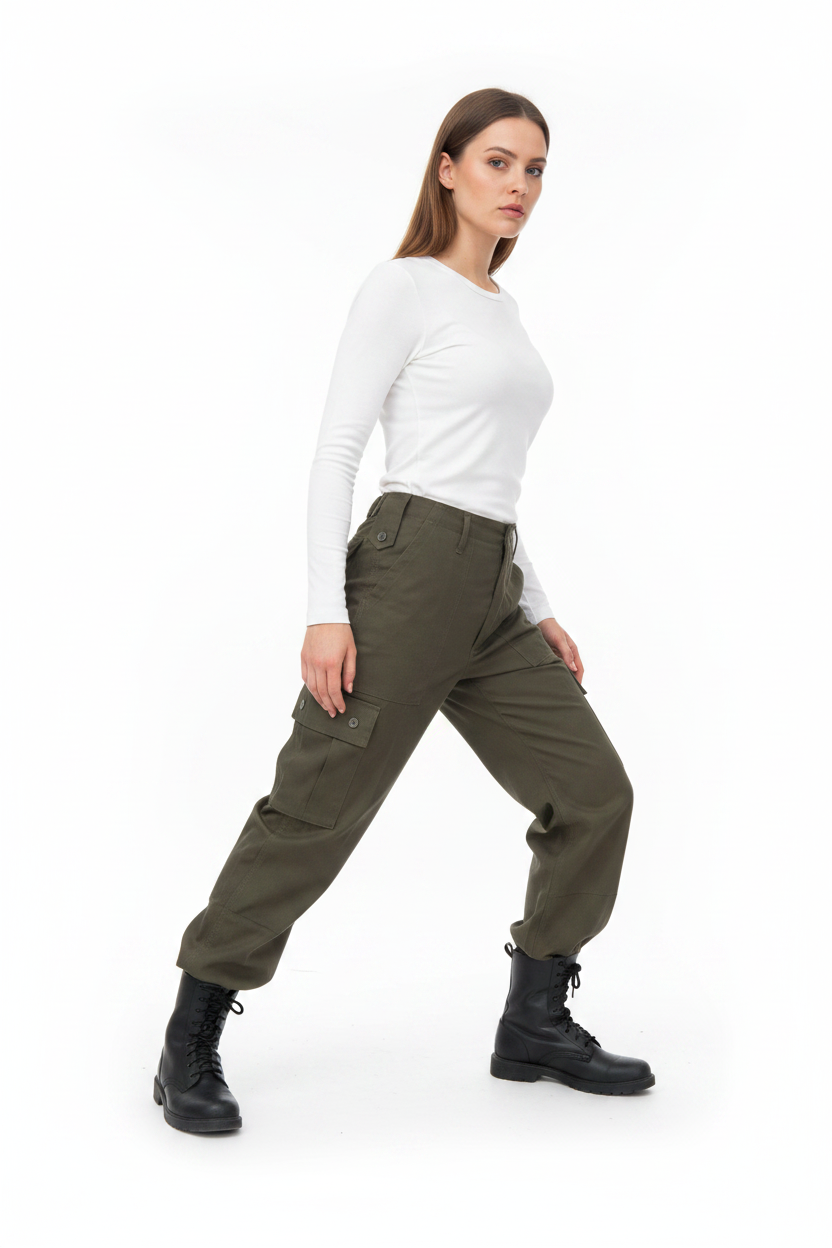 Female Action Pose - Black Boots Long Sleeves