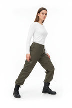 Green Combat Trousers Olive Plain Pattern Military Style Combat / Army Field Pants 48"