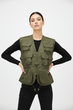Female Model - Multi Pocket Vest