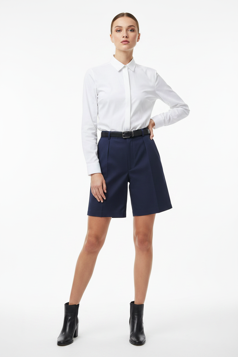 Female Model Navy Shorts