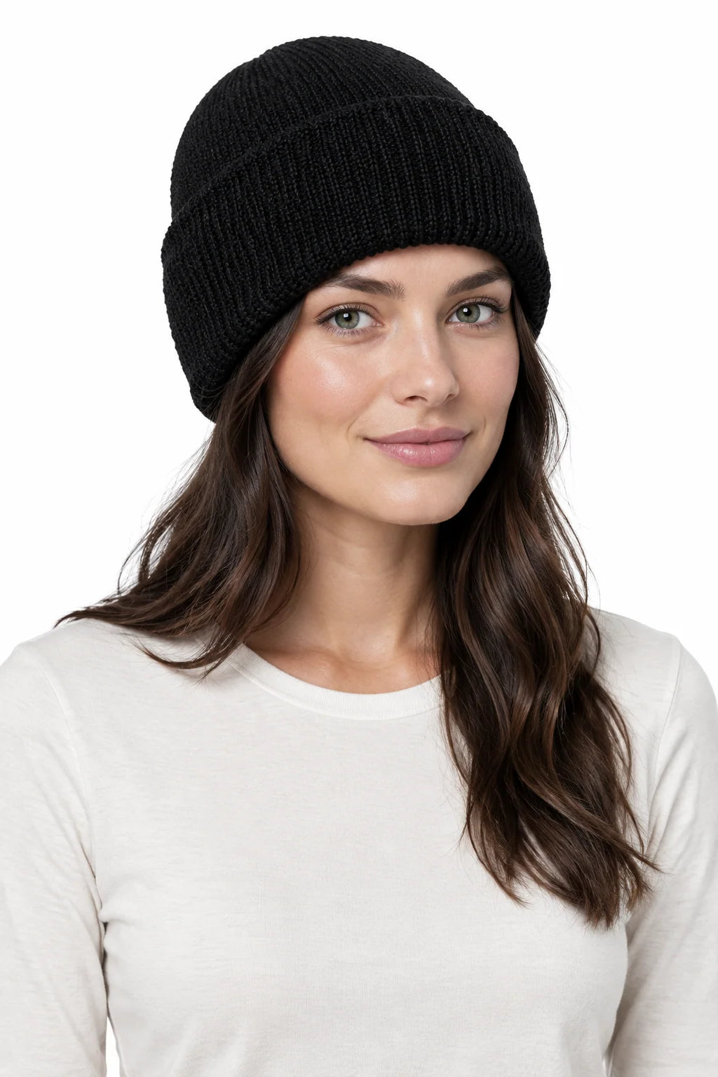 US Beanie Hat 100% Wool Beanie Hat Stealth Black Skull / Watch Cap