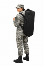 Army Kitbag US Style Duffle Shoulder Bag & Rucksack Military Stealth Black