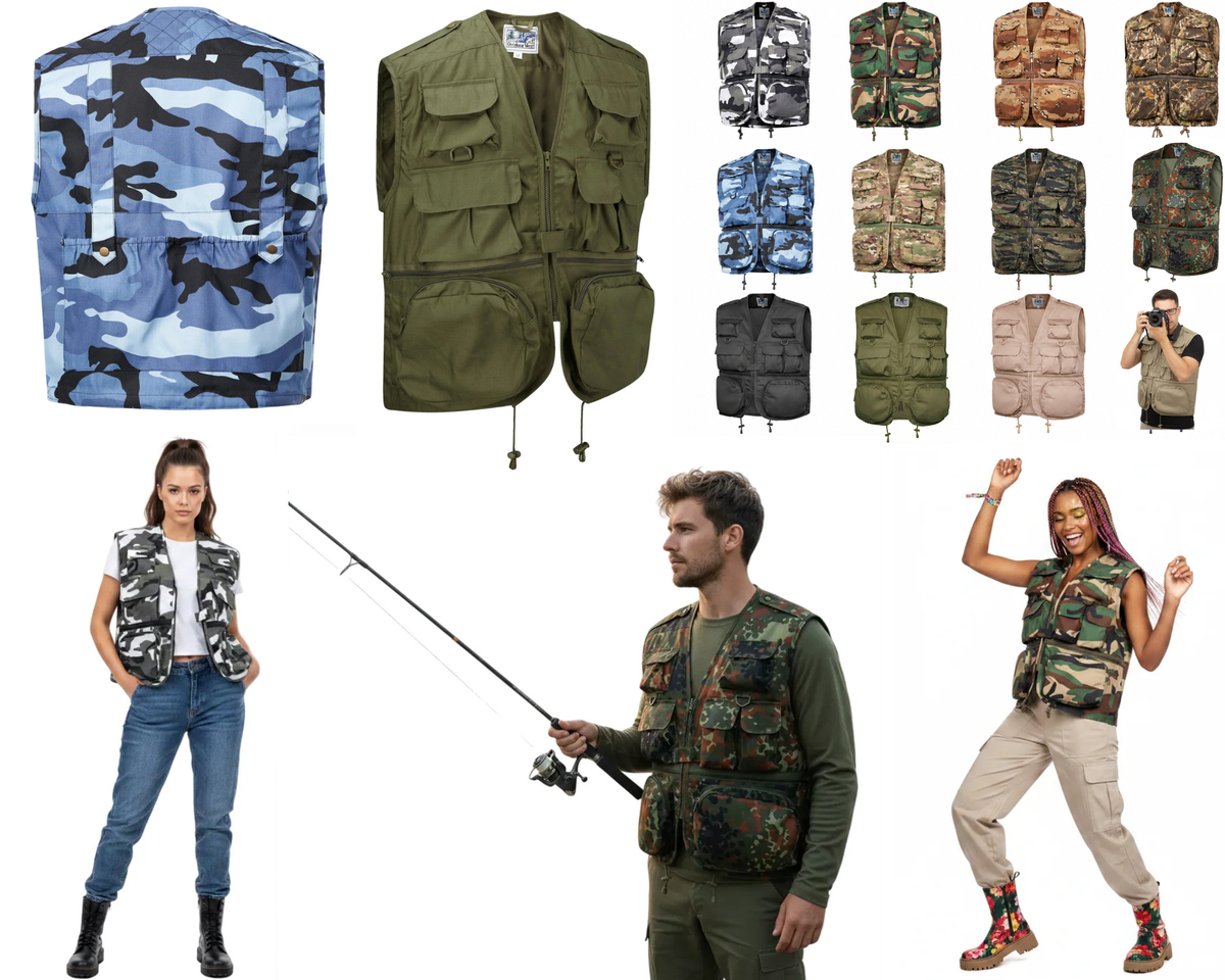Tactical Military Vest Action Gilet Multi Pocket Waistcoat Assorted Colours