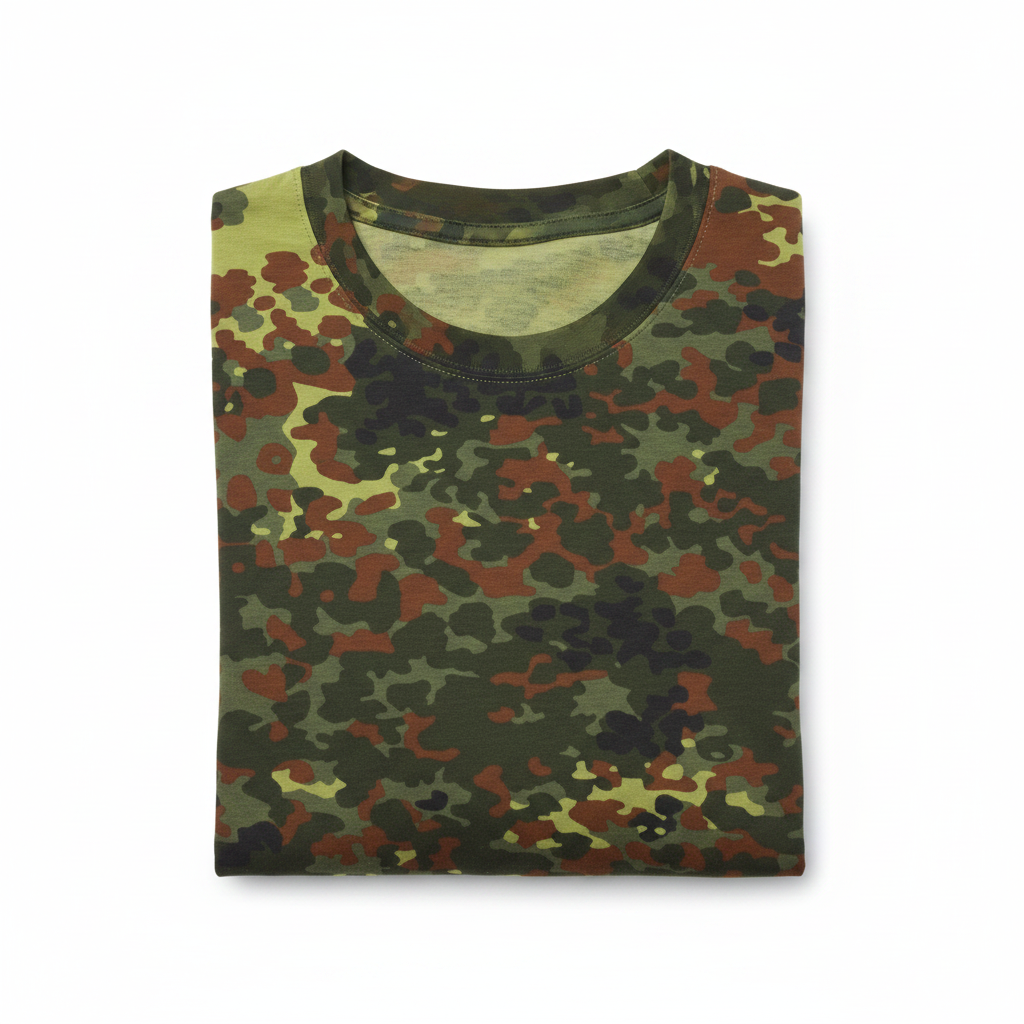 Flecktarn T-Shirt Folded Flat Lay