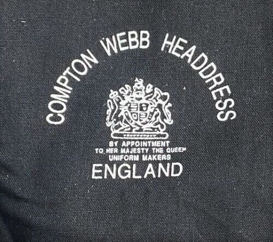 Genuine Compton Webb England Issue Black Lined Wool Uniform Beret 6 7/8