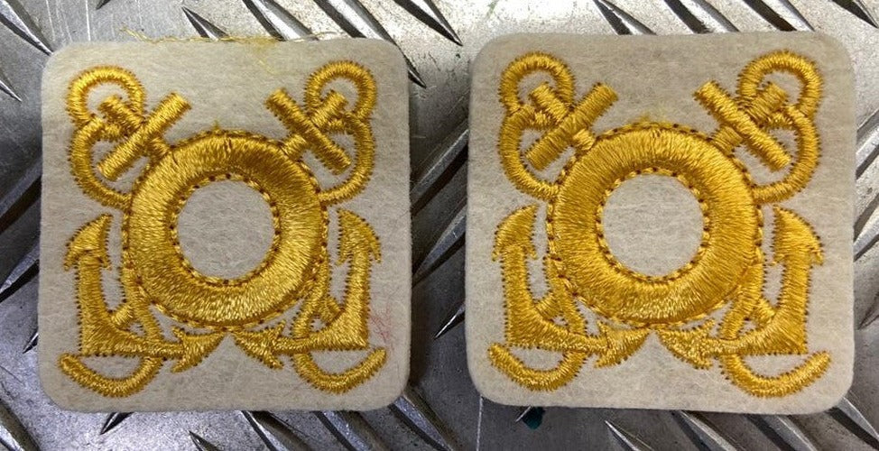 Genuine Navy Naval Embroidered Cross Anchors And Lifebuoy Sew On Patches X 2 NEW