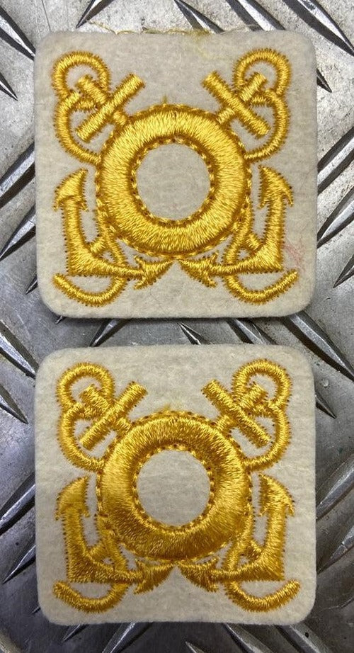 Genuine Navy Naval Embroidered Cross Anchors And Lifebuoy Sew On Patches X 2 NEW