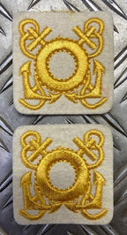 Genuine Navy Naval Embroidered Cross Anchors And Lifebuoy Sew On Patches X 2 NEW