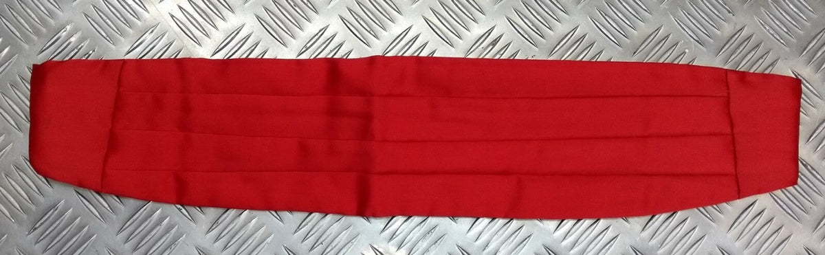 Genuine Vintage British Made Scarlet Red Pleated Mess Dress Cummerbund 41" X 4½"