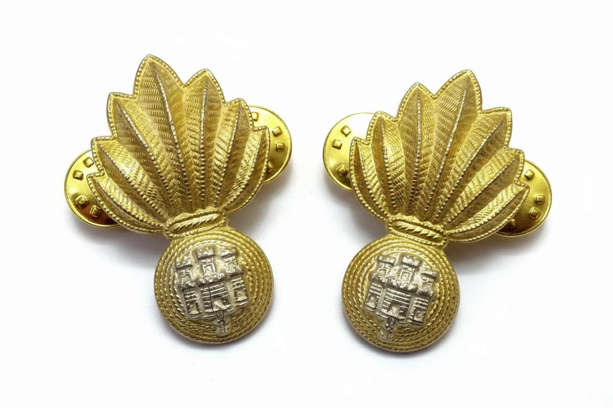 Gold Grenade Collar Dog Badges - White Background