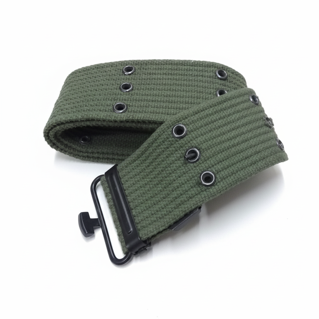 Green belt coiled white bg