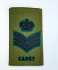 Green & Green Edged Cadet Staff Sergeant Rank Slide / Presumably Royal Irish