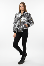 Grey Camo MA1 Female Fashion Pose
