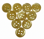 Buttons 10 Vintage 4 Hole for Dress Shirts Pearlesque Yellow 10.5mm NOS