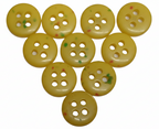 Buttons 10 Vintage 4 Hole for Dress Shirts Pearlesque Yellow 10.5mm NOS