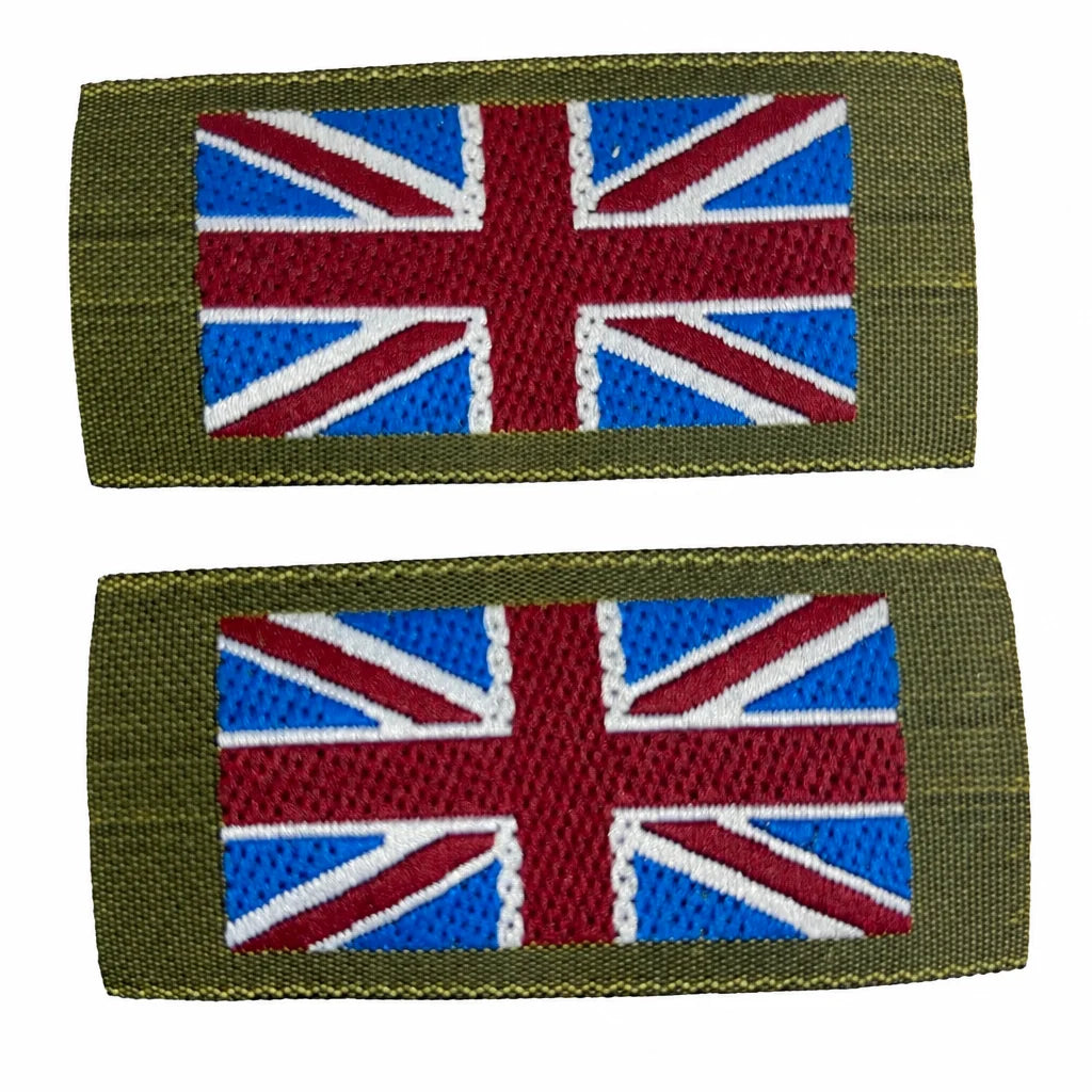 UK Military Flags Union Jack British Shoulder Patches No2 MTP Sew on Badges x2 Pairs