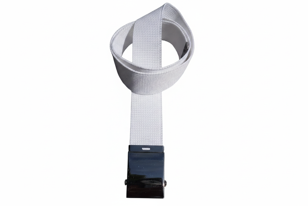Roll Buckle Belt 2" Wide Military Style Canvas Belting with Chrome Coloured Buckle