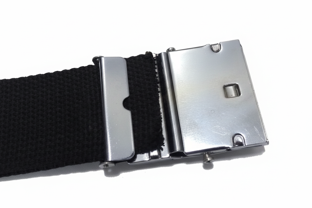 Roll Buckle Belt 2" Wide Military Style Canvas Belting with Chrome Coloured Buckle