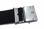 Roll Buckle Belt 2" Wide Military Style Canvas Belting with Chrome Coloured Buckle