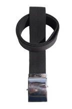 Roll Buckle Belt 2" Wide Military Style Canvas Belting with Chrome Coloured Buckle