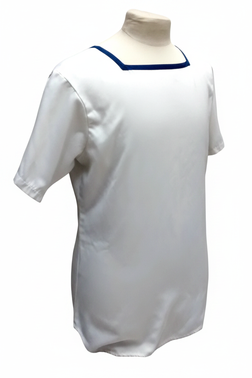 Square Neck RN British Royal Navy CL2 Sailor White - left side white background