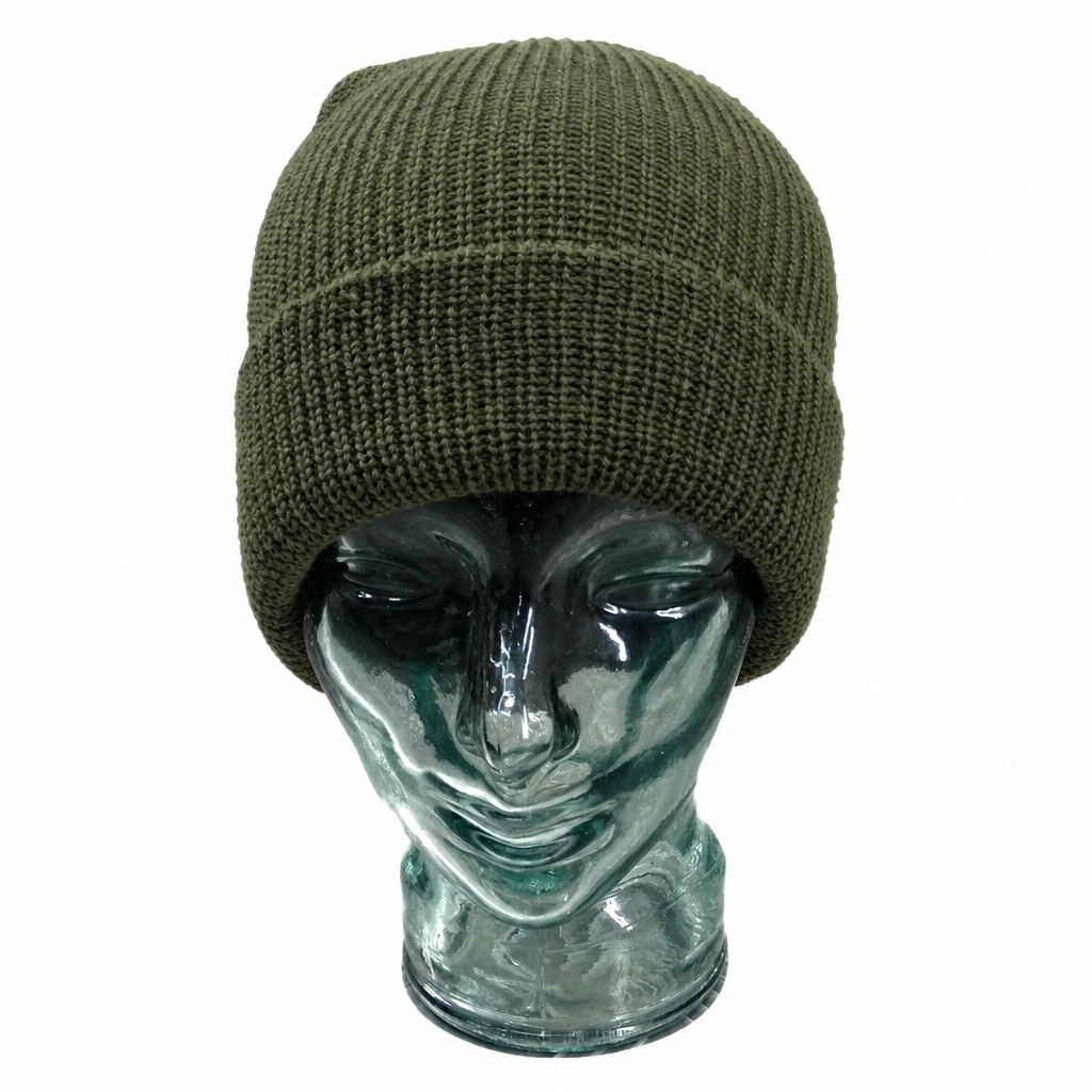 Wool beanie hat on white background