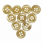 Buttons 10 Vintage 4 Hole for Dress Shirts Pearlesque Gold (Yellow) 10.8mm New Old Stock (Copy)