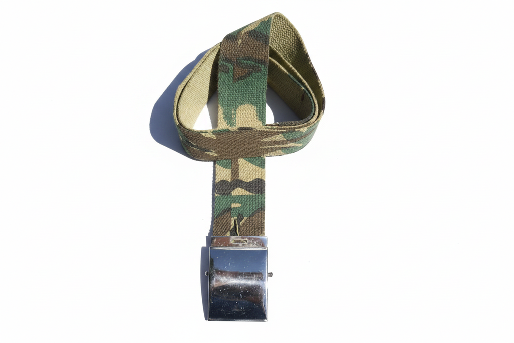 Roll Buckle Belt 2" Wide Military Style Canvas Belting with Chrome Coloured Buckle