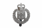Badge front white background
