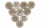 Buttons 10 Vintage 4 Hole for Dress Shirts Pearlesque Khaki 10.5mm New Old Stock
