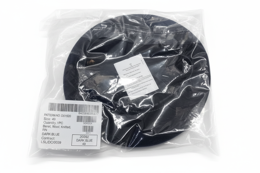 Royal Navy beret in packaging white background