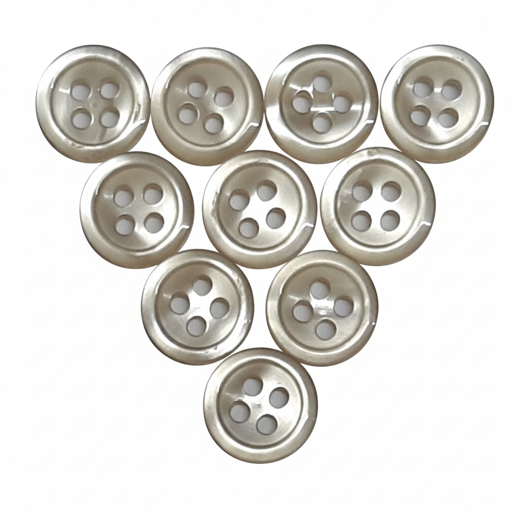 Buttons 10 Vintage 4 Hole for Dress Shirts Pearlesque Frosty Mint 10.2mm New Old Stock