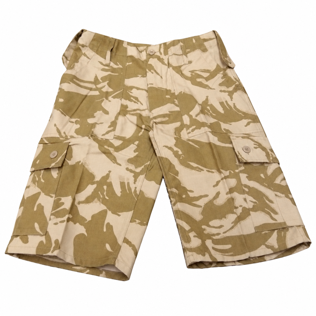 Combat cargo shorts on white background