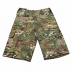 Combat cargo shorts on white background