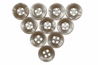 Buttons 10 Vintage 4 Hole for Dress Shirts Pearlesque Khaki 10.5mm New Old Stock