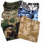 Combat cargo shorts on white background