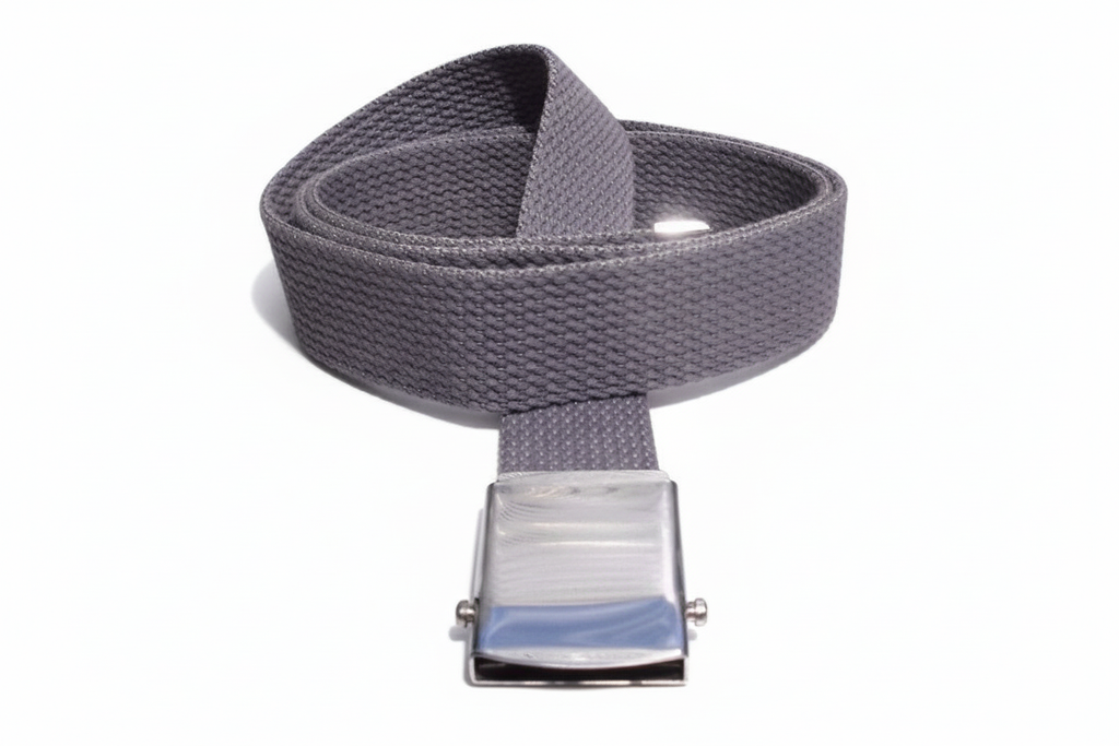 Roll Buckle Belt 2" Wide Military Style Canvas Belting with Chrome Coloured Buckle