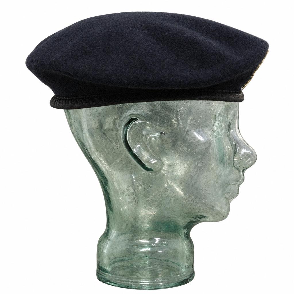 WRAF / RAF Royal Air Force Blue Grey Wool Beret With Leather Rim