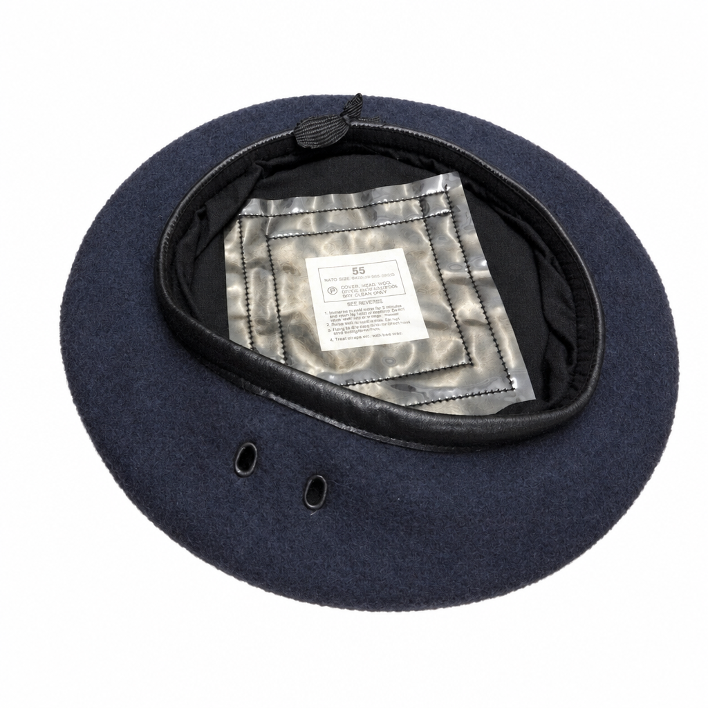 WRAF / RAF Royal Air Force Blue Grey Wool Beret With Leather Rim