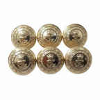 Royal Marines gold dress buttons front face on white background