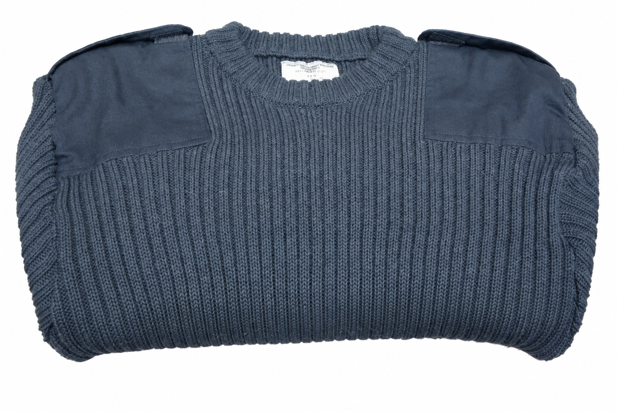 Folded RAF jumper on a white background