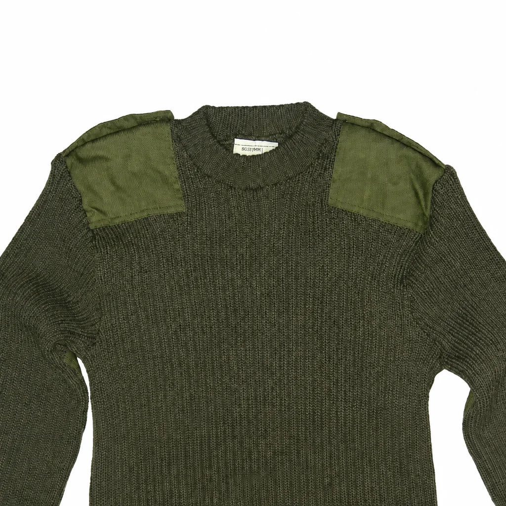 Army Commando Jumper With Sewn Badges British Military Issue Green Pullover