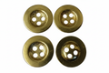 Vintage Metal Buttons Subdued 4 Hole Brass 26L 16.4mm Diameter X4 ASBT327