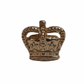 Gold crown badge front view on white background