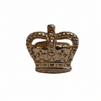 Gold crown badge front view on white background