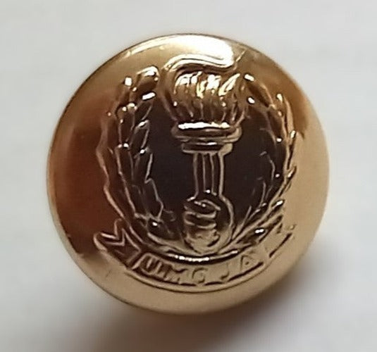 Insignia Hat Buttons Small Gold Coloured Ring Back Hand Torch & Laurel Leaves