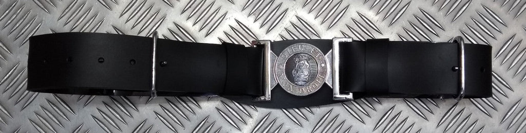 Issue Belt Parade PVC Black Vinyl With "DIEU ET MON DROIT" Buckle